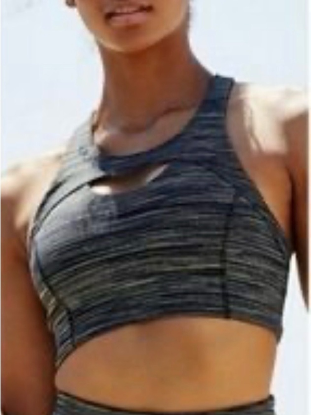 FP Movement by Free People Grey Space-Dyed Cut Out Sports Bra XS Athleisure